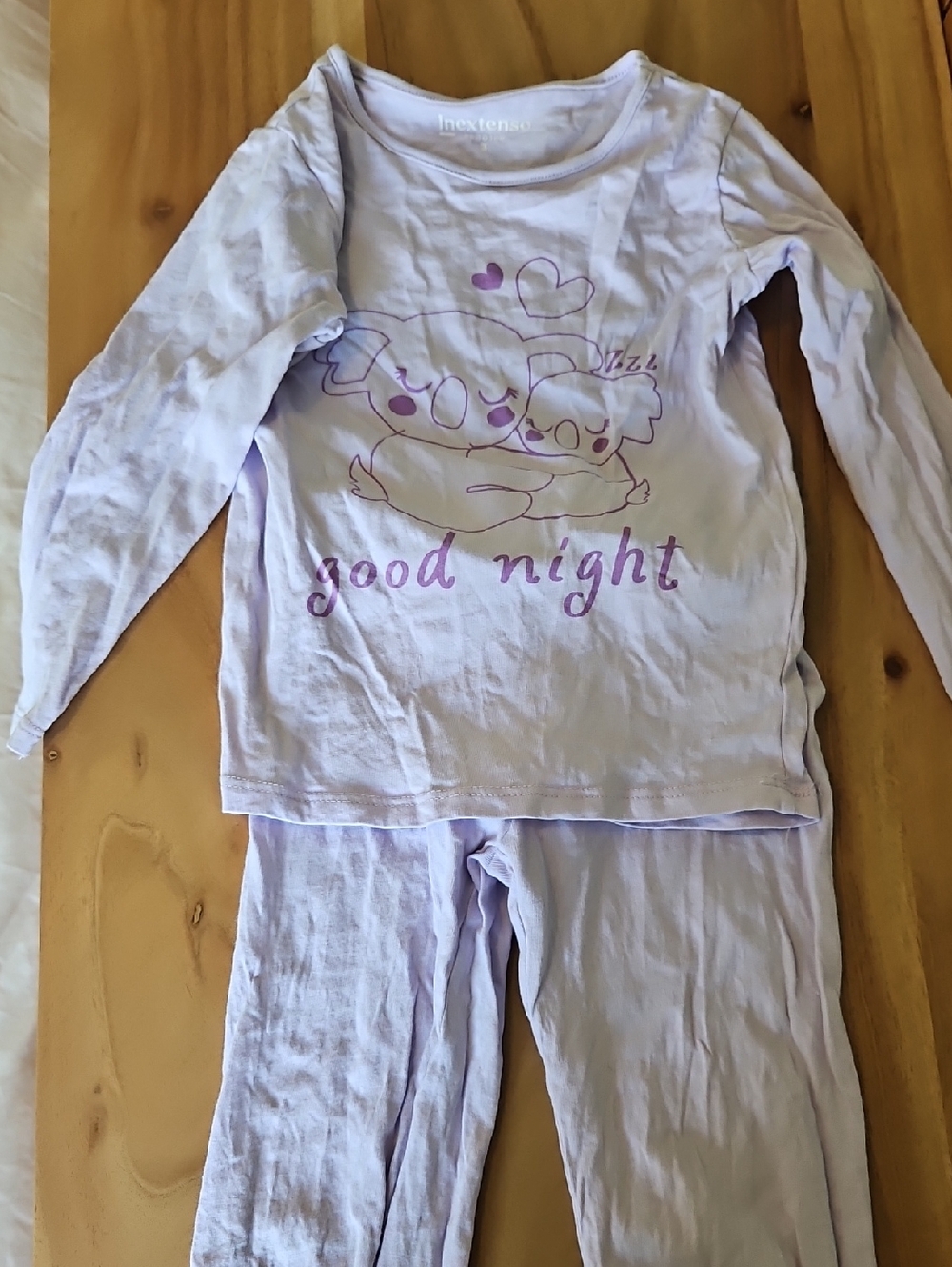🌛 2 For $10 - Kids Lavender 'Good Night' Pajama Set